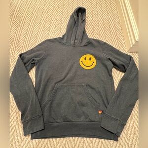 Aviator Nation Blue Hoodie with Yellow Smiley